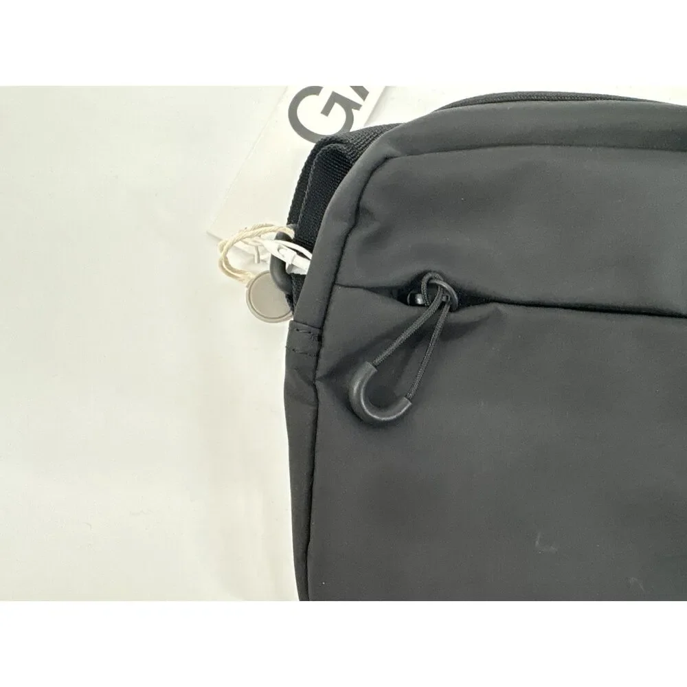 GANNI Black Nylon Crossbody Bag Adjustable Strap Minimalist Everyday Purse